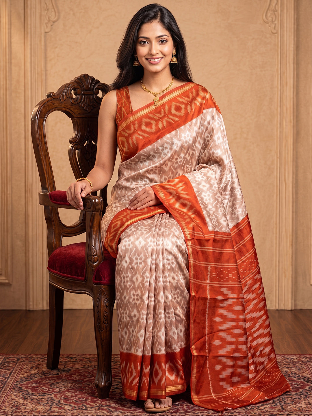 Urban Pallu Printed Silk Blend Festive Saree