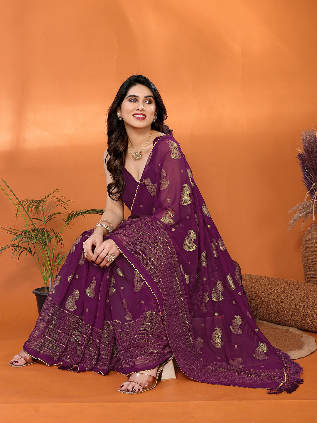 Urban Pallu Printed Poly Georgette Daily Saree