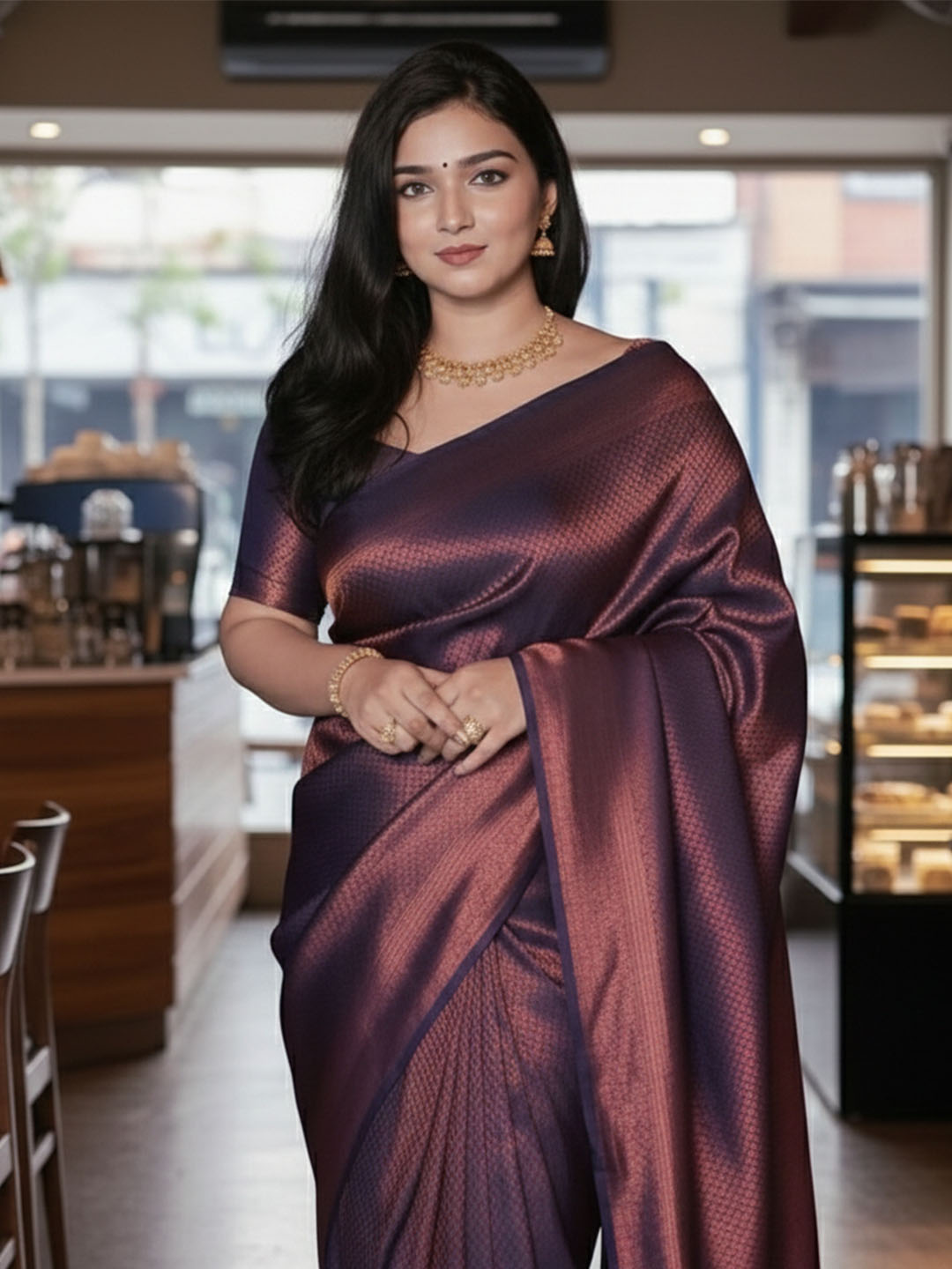 Urban Pallu Woven Design Silk Blend Traditional Saree
