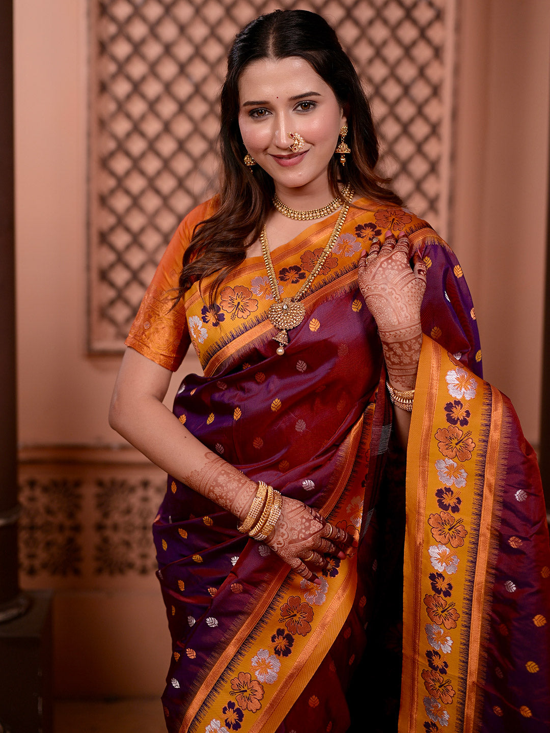 Urban Pallu Woven Design Silk Blend Traditional Saree
