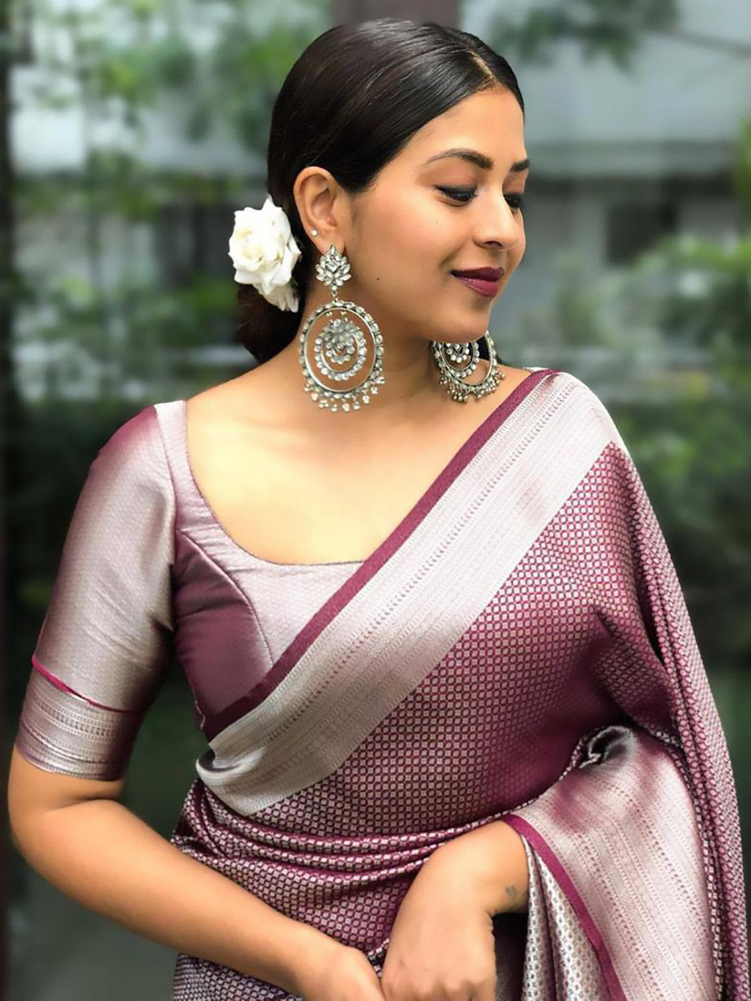Urban Pallu Woven Design Silk Blend Traditional Saree