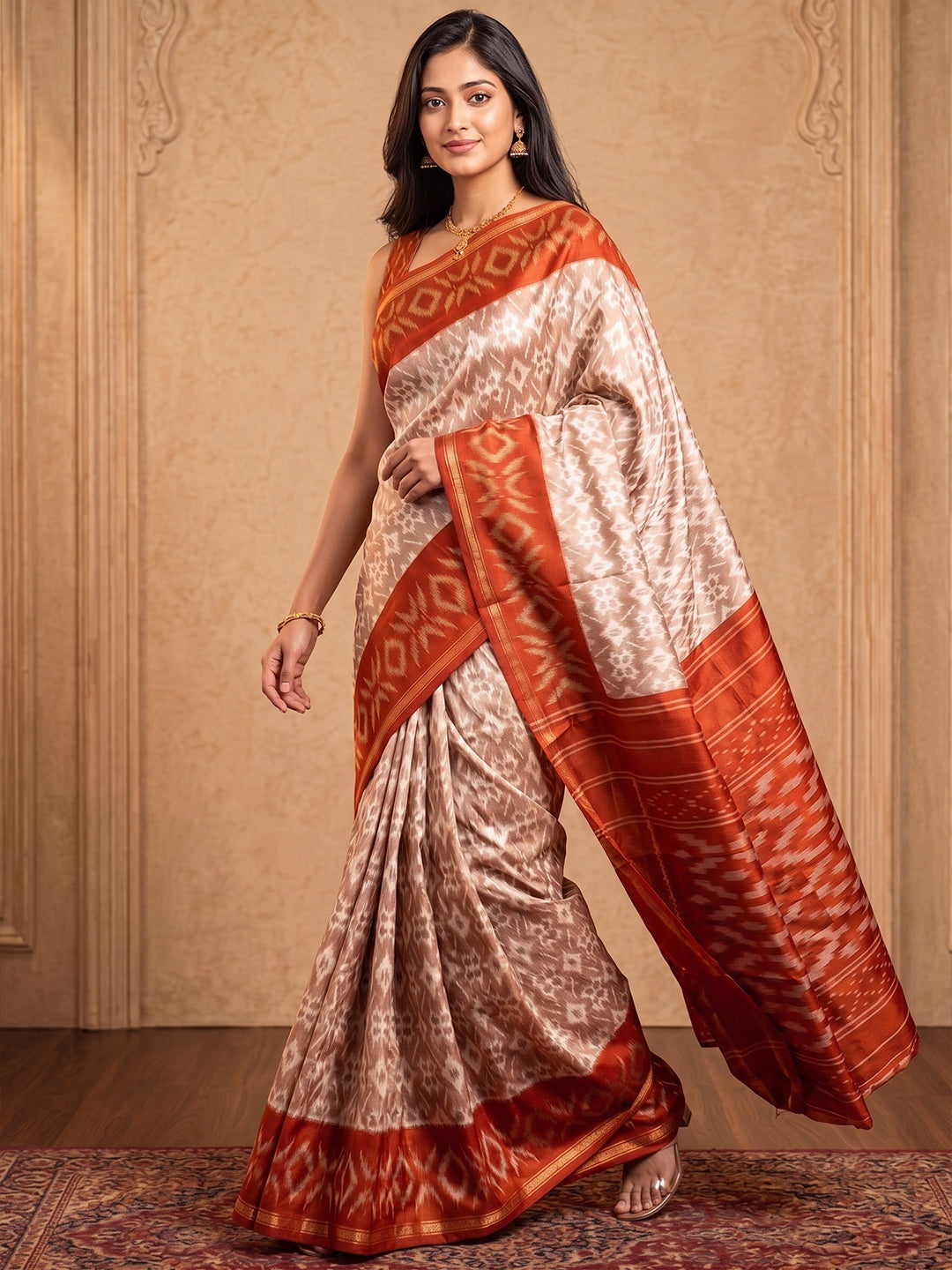 Urban Pallu Printed Silk Blend Festive Saree
