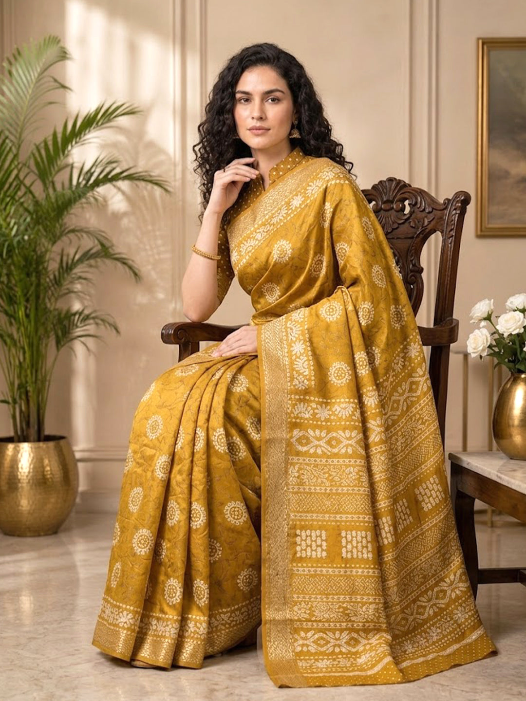 Urban Pallu Printed Silk Blend Festive Saree