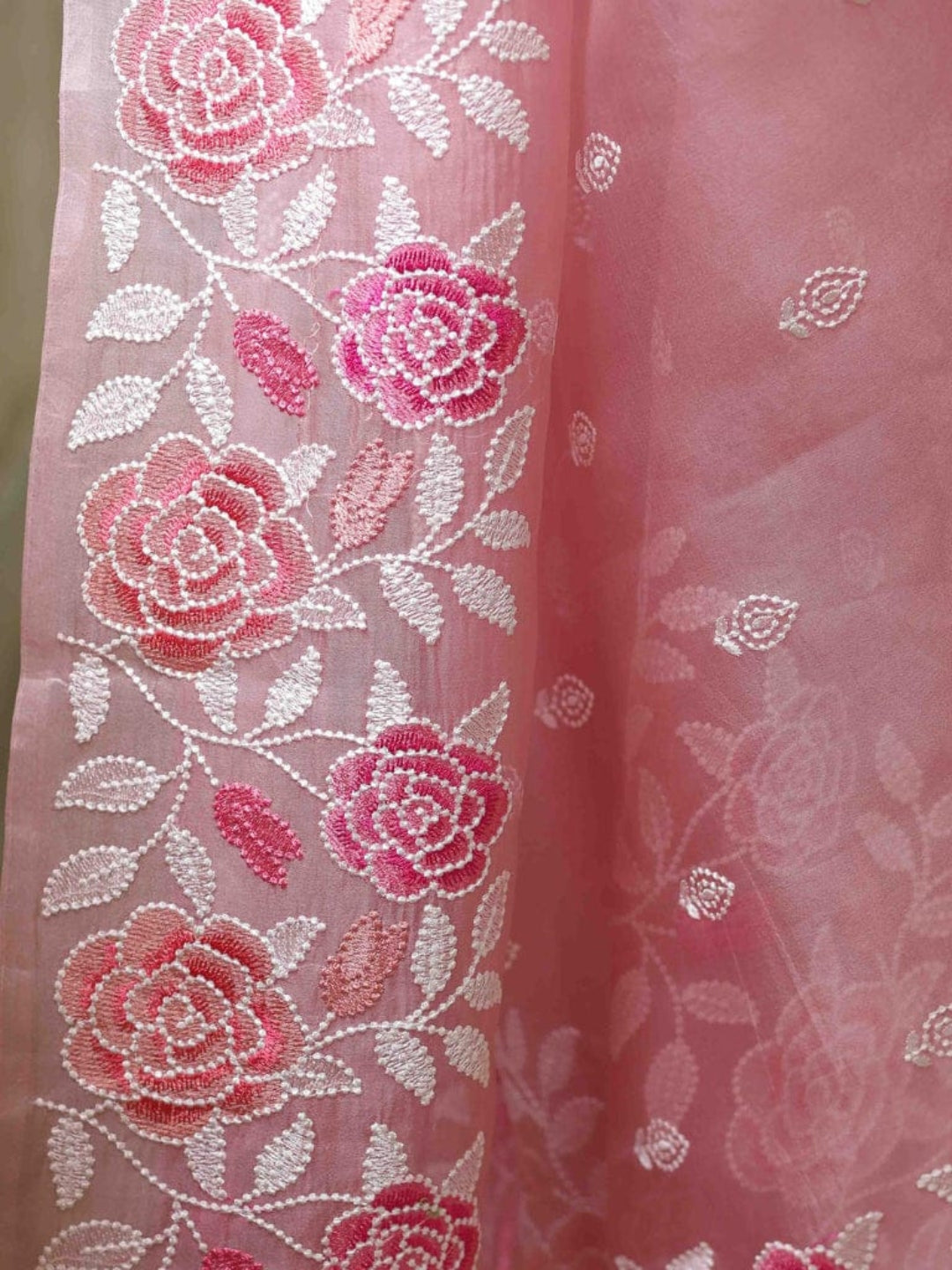 Urban Pallu Embroidered Organza Festive Saree