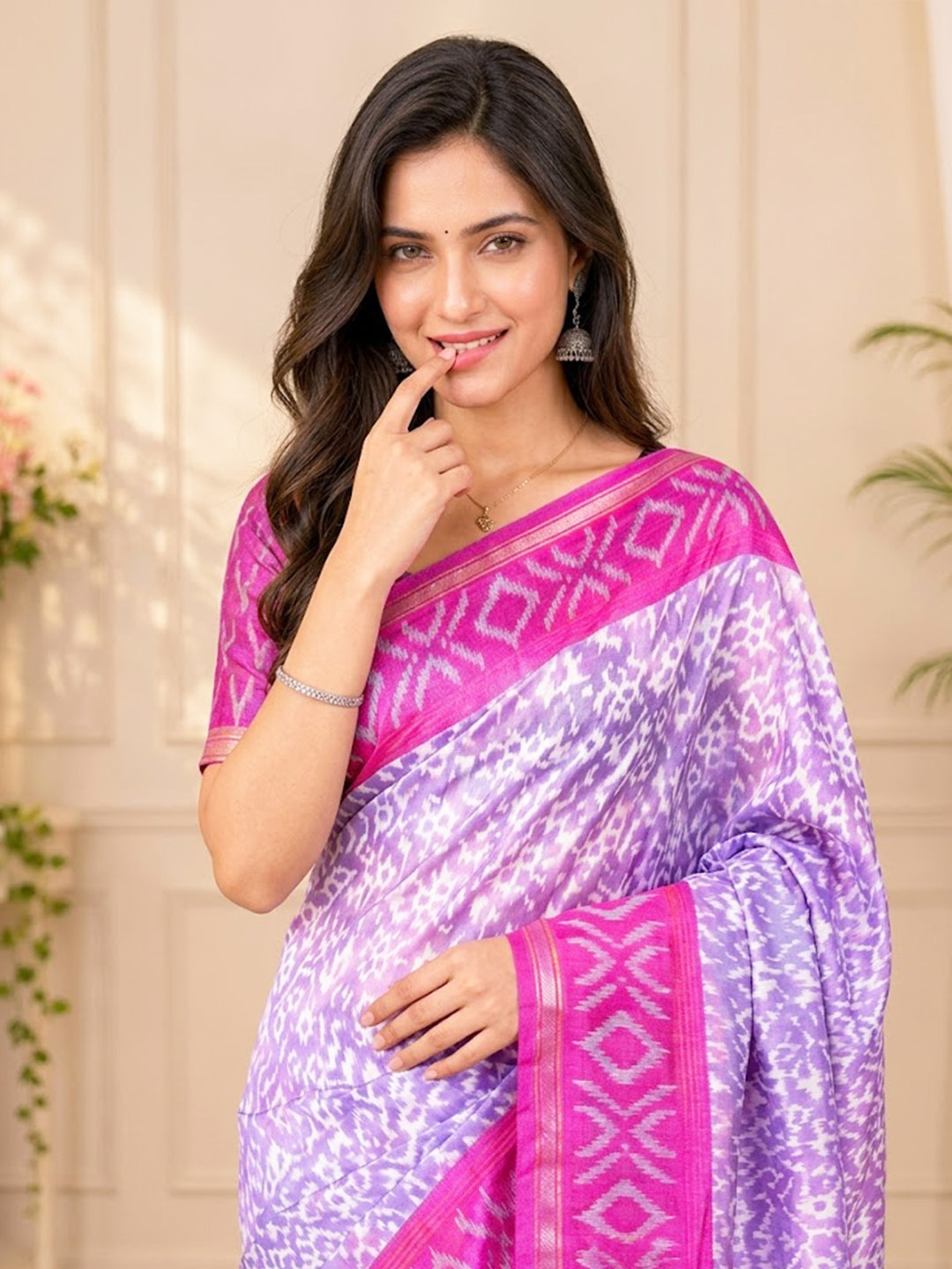 Urban Pallu Printed Silk Blend Festive Saree
