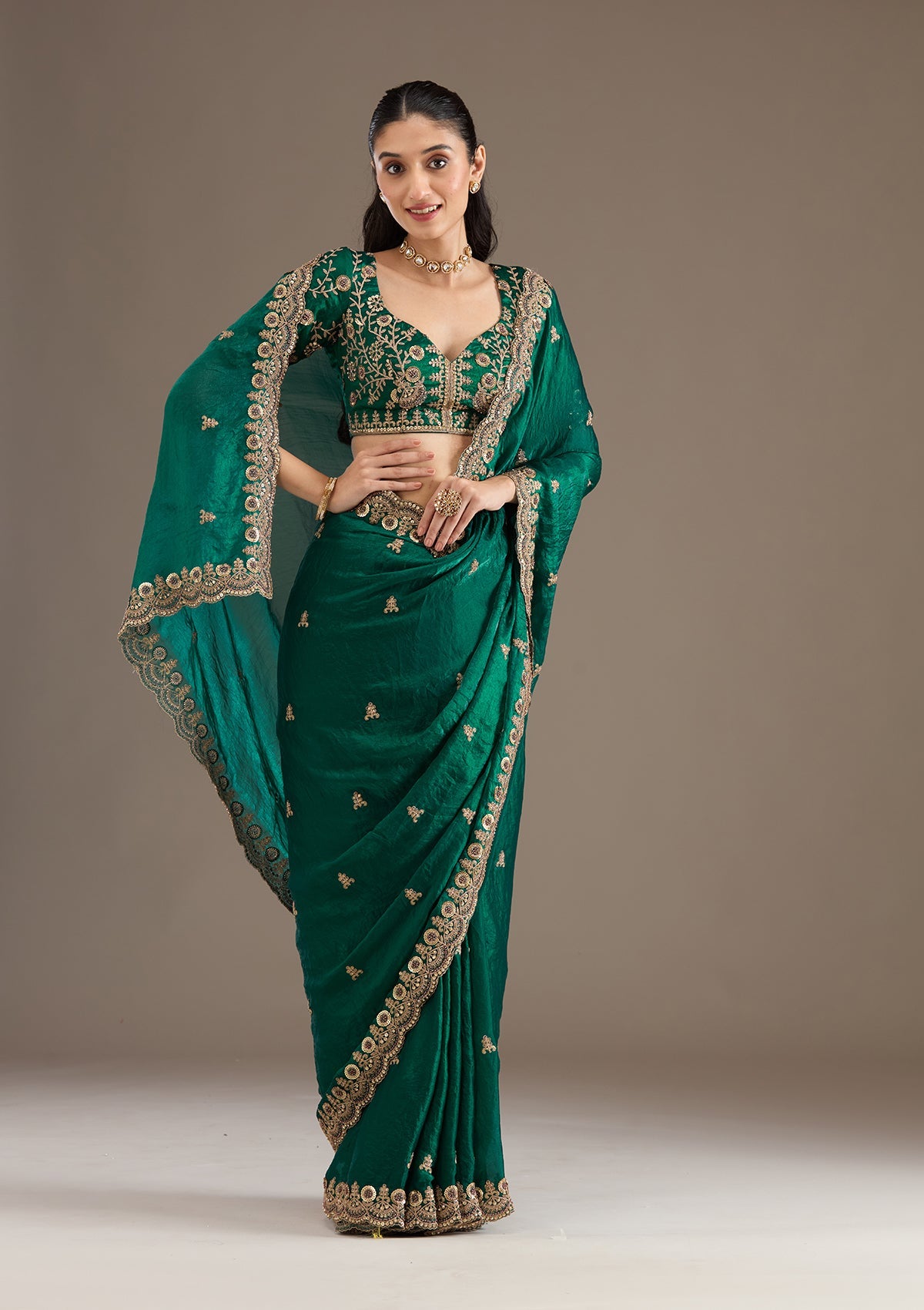 Urban Pallu Embellished Art Silk Festive Saree