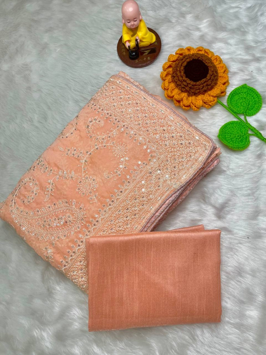 Urban Pallu Embroidered Silk Blend Festive Saree