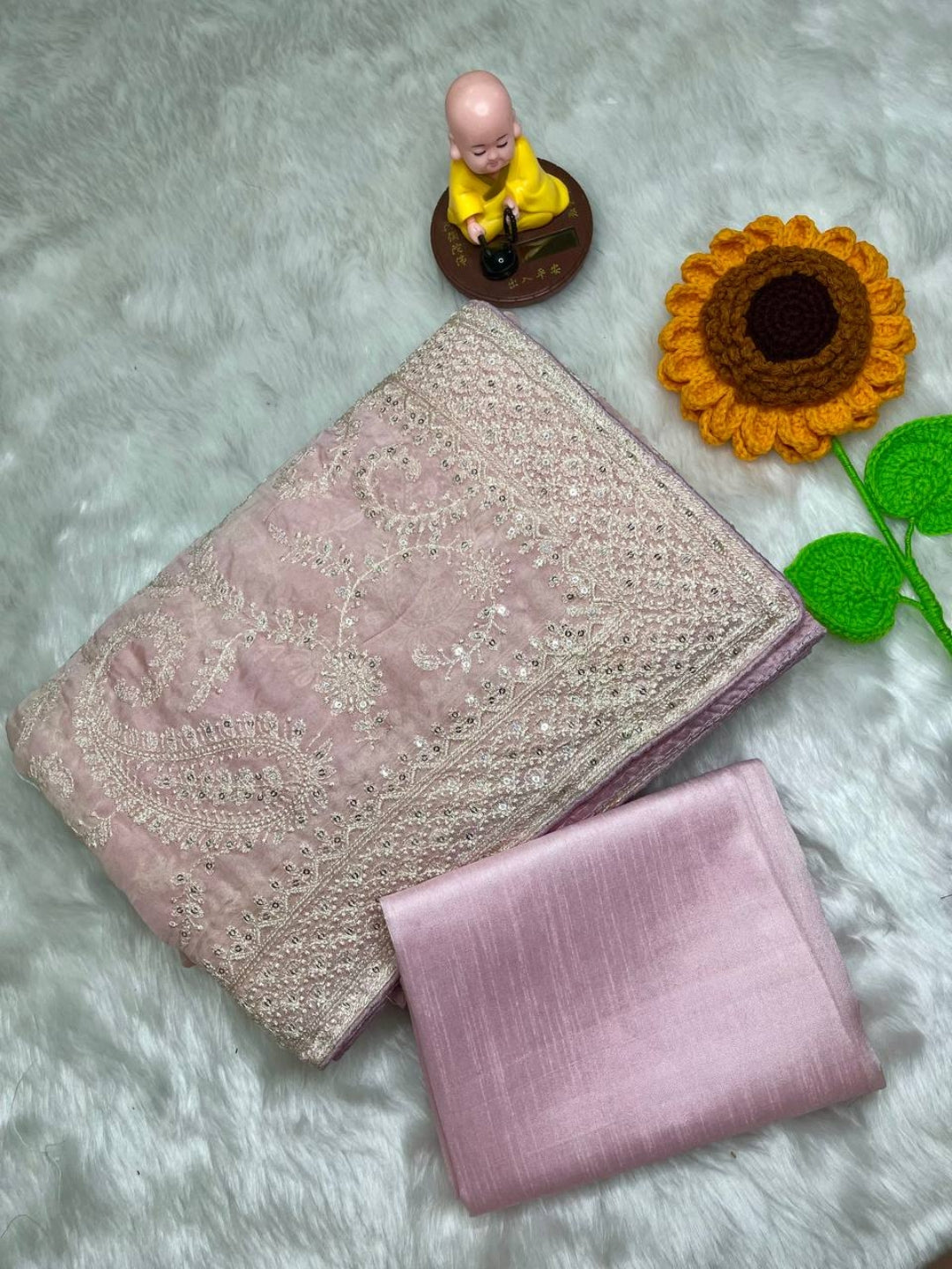 Urban Pallu Embroidered Silk Blend Festive Saree