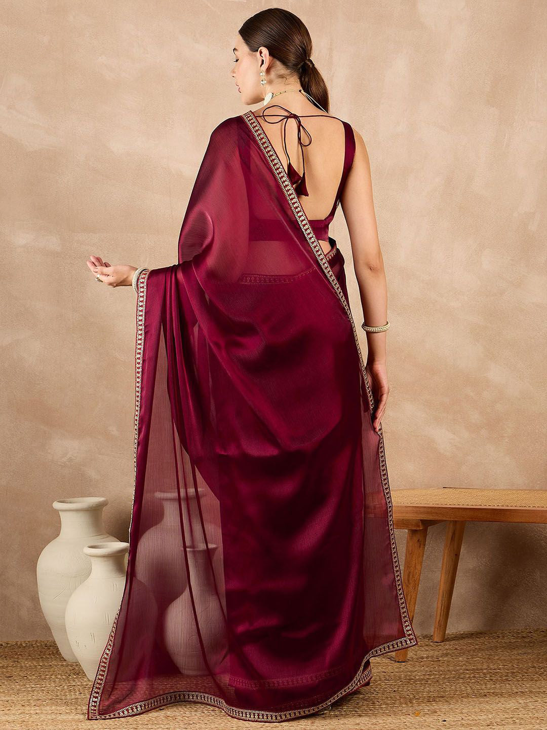 Urban Pallu Woven Design Pure Crepe Work Saree