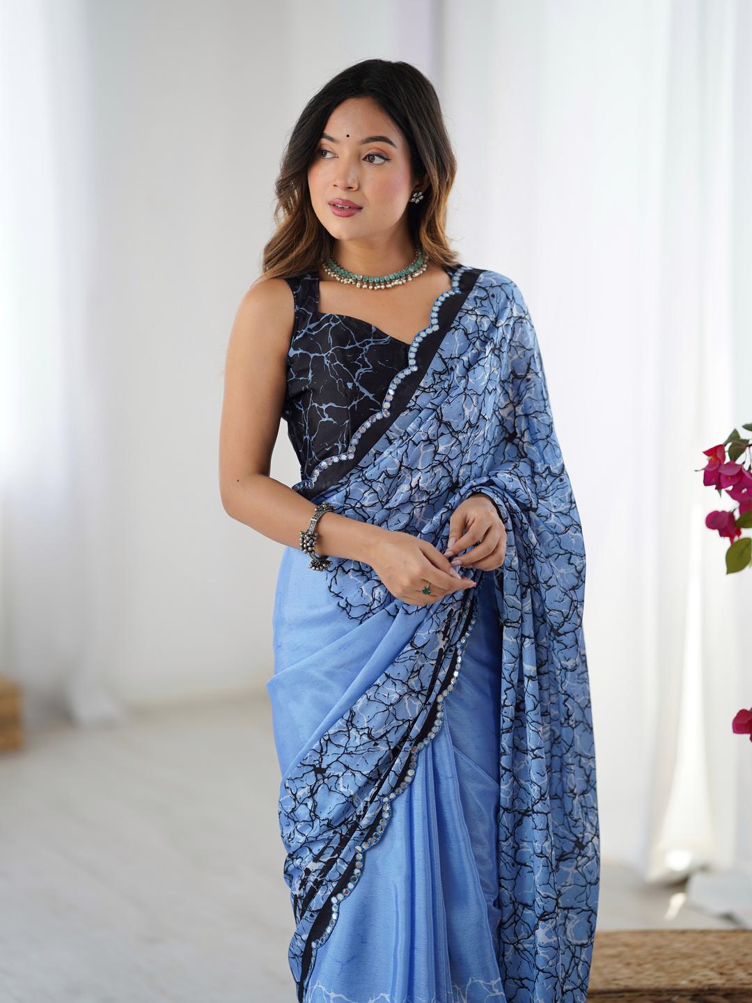 Urban Pallu Sequinned Silk Blend Saree
