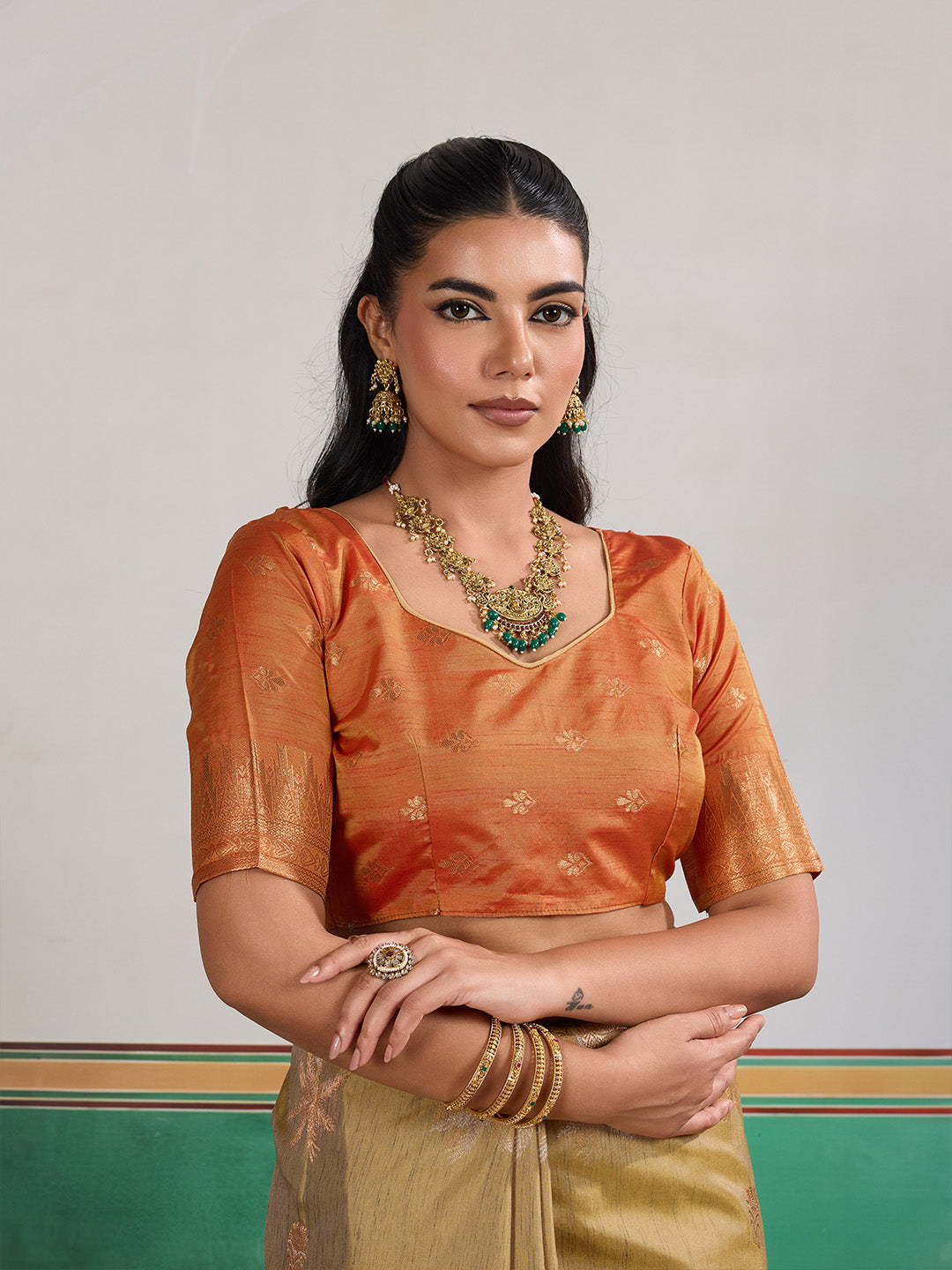 Urban Pallu Printed Silk Cotton Work Saree