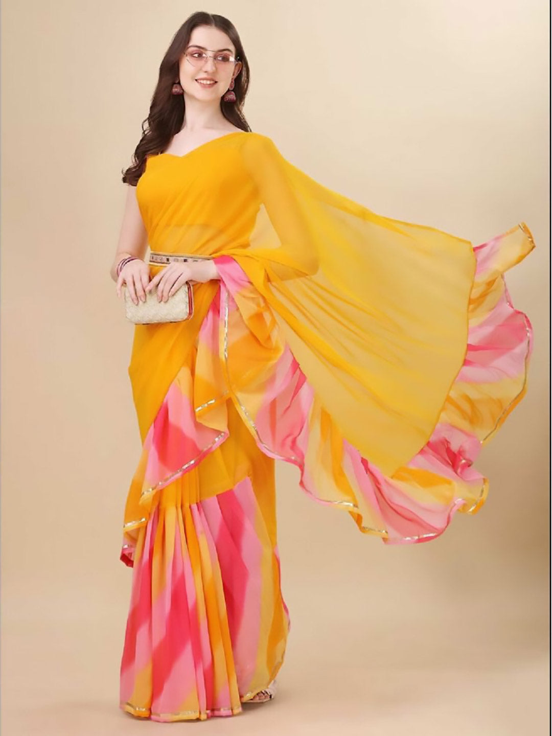 Urban Pallu Printed Poly Georgette Daily Saree