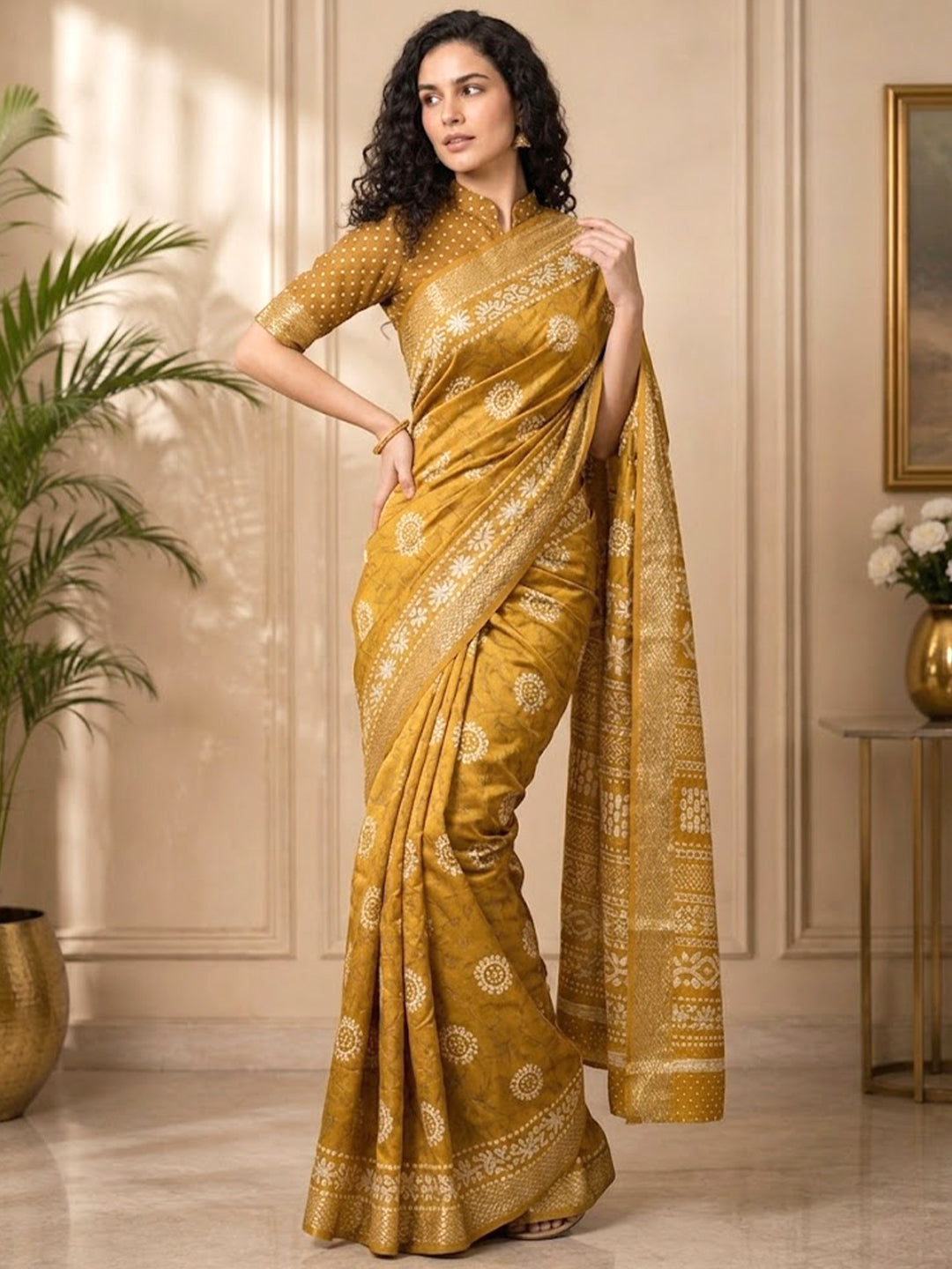 Urban Pallu Printed Silk Blend Festive Saree