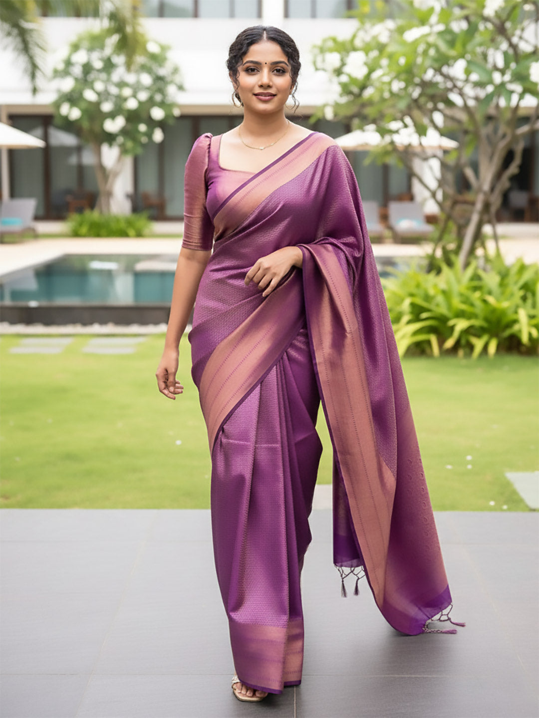 Urban Pallu Woven Design Silk Blend Traditional Saree