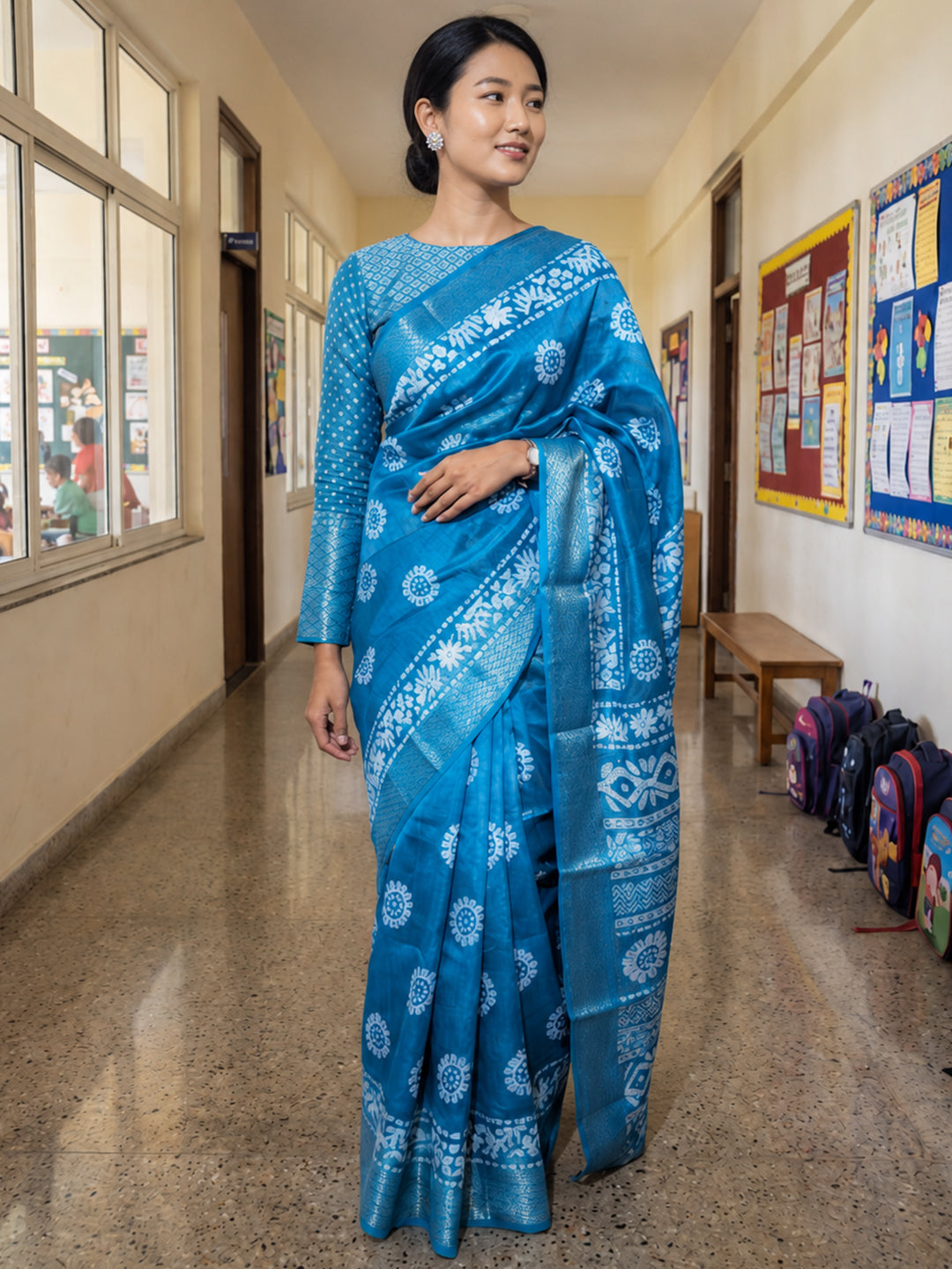 Urban Pallu Printed Cotton Blend Festive Saree