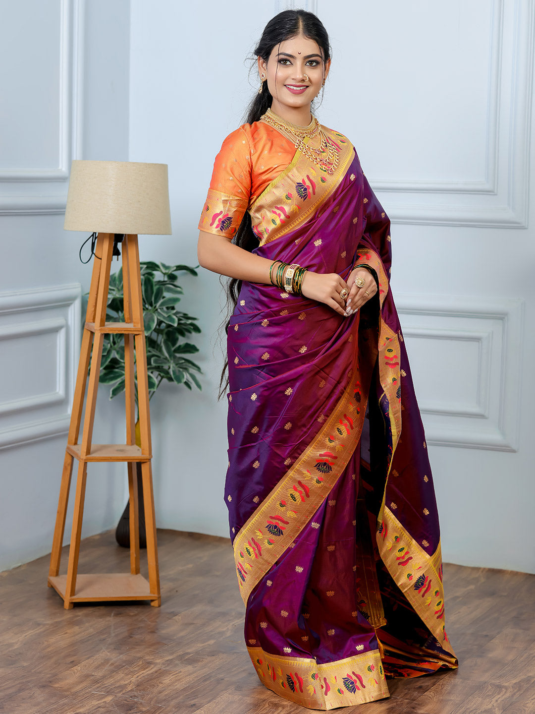 Urban Pallu Woven Design Silk Blend Traditional Saree