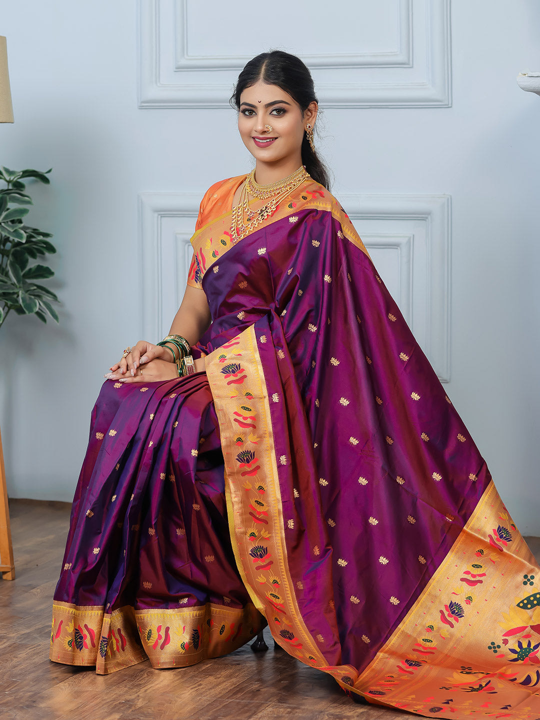 Urban Pallu Woven Design Silk Blend Traditional Saree