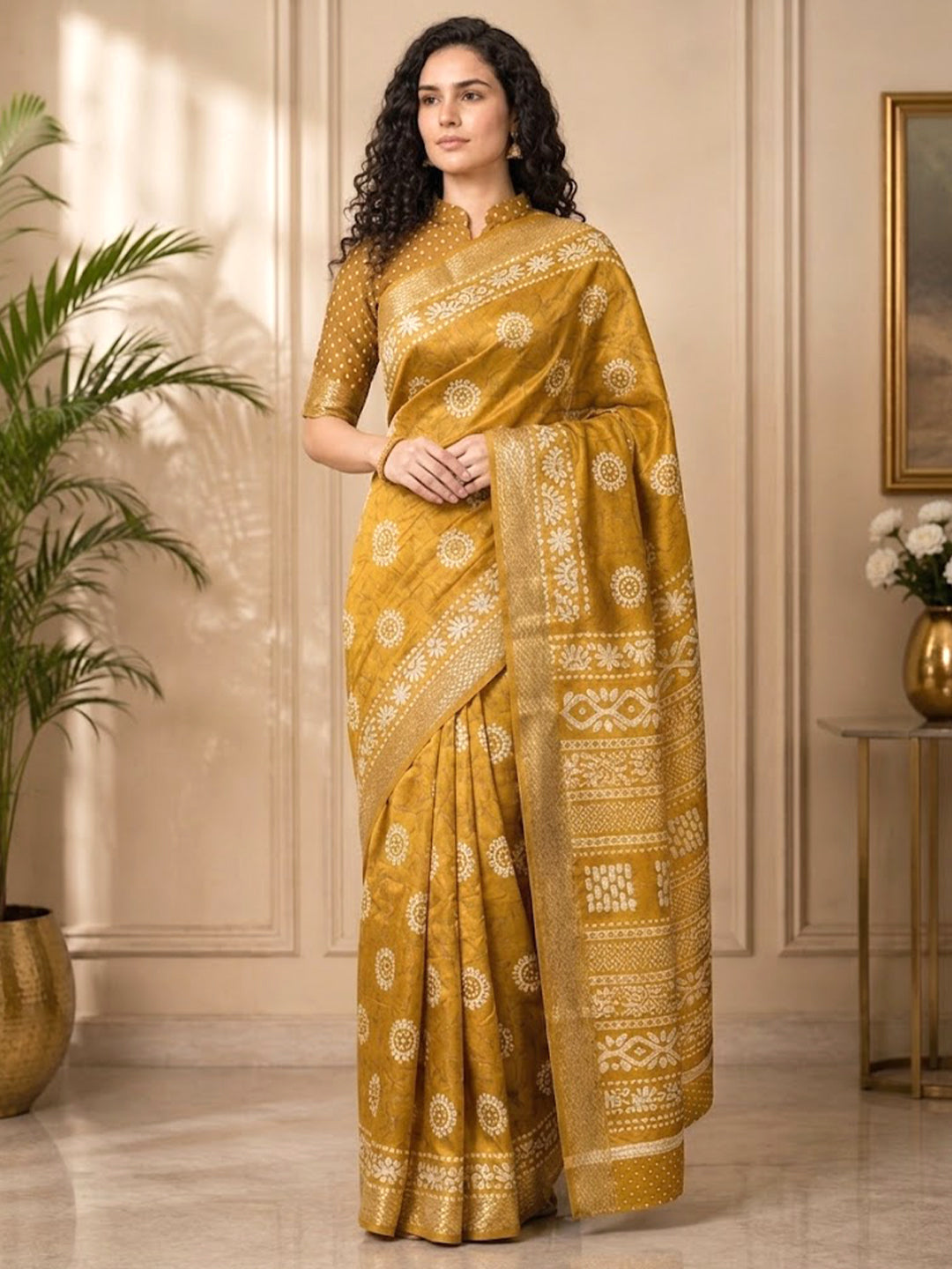 Urban Pallu Printed Silk Blend Festive Saree