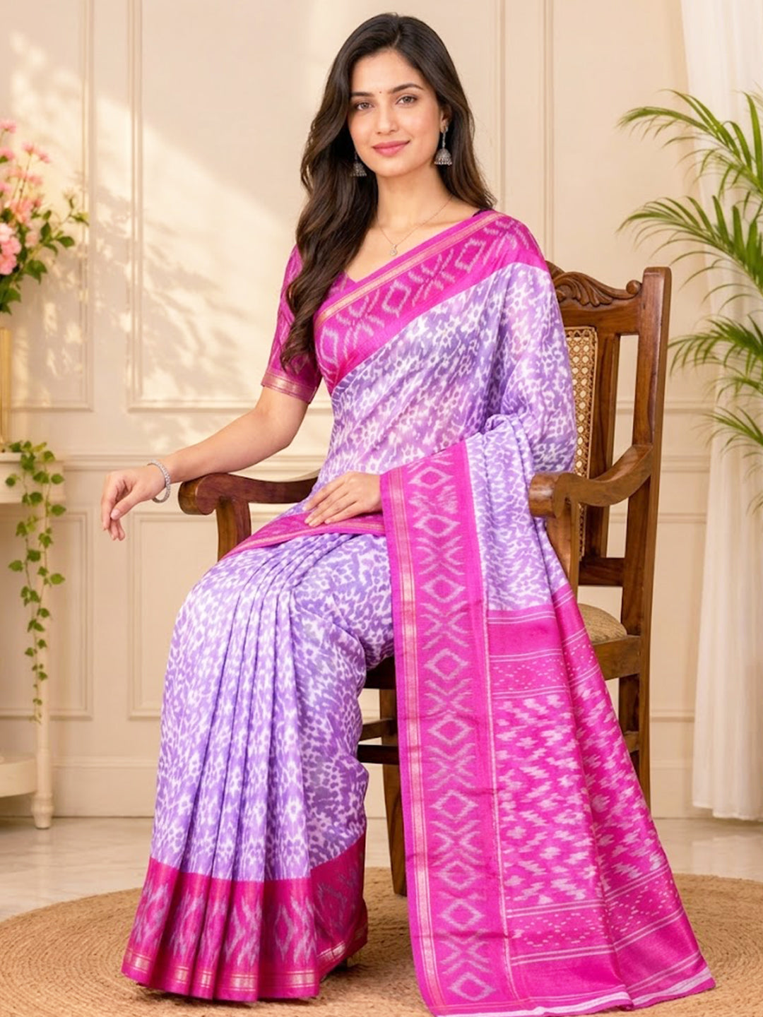 Urban Pallu Printed Silk Blend Festive Saree