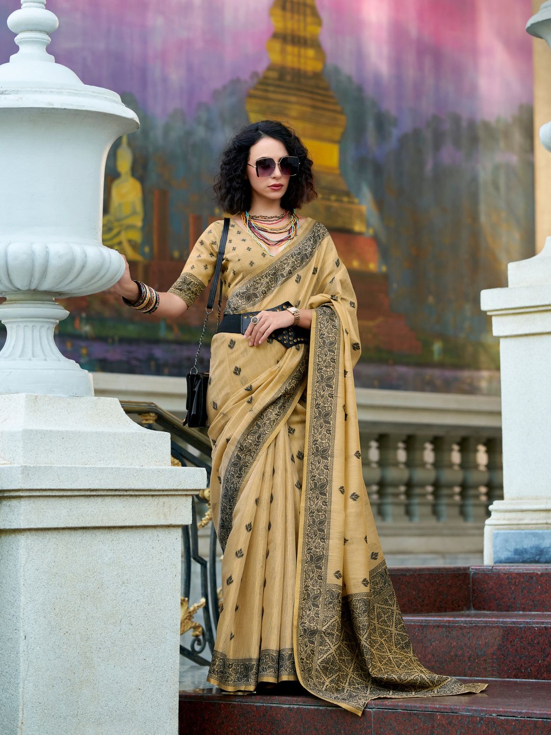 Urban Pallu Woven Design Cotton Blend Daily Saree