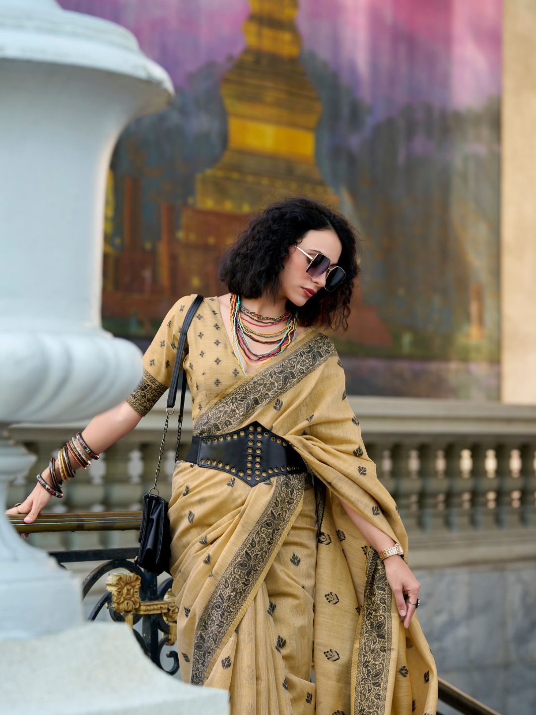 Urban Pallu Woven Design Cotton Blend Daily Saree
