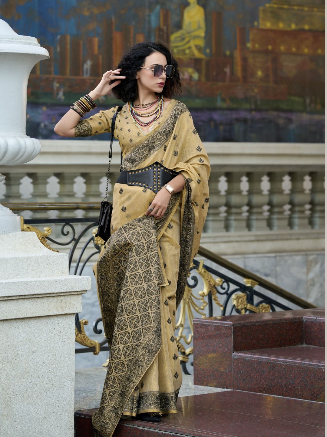 Urban Pallu Woven Design Cotton Blend Daily Saree