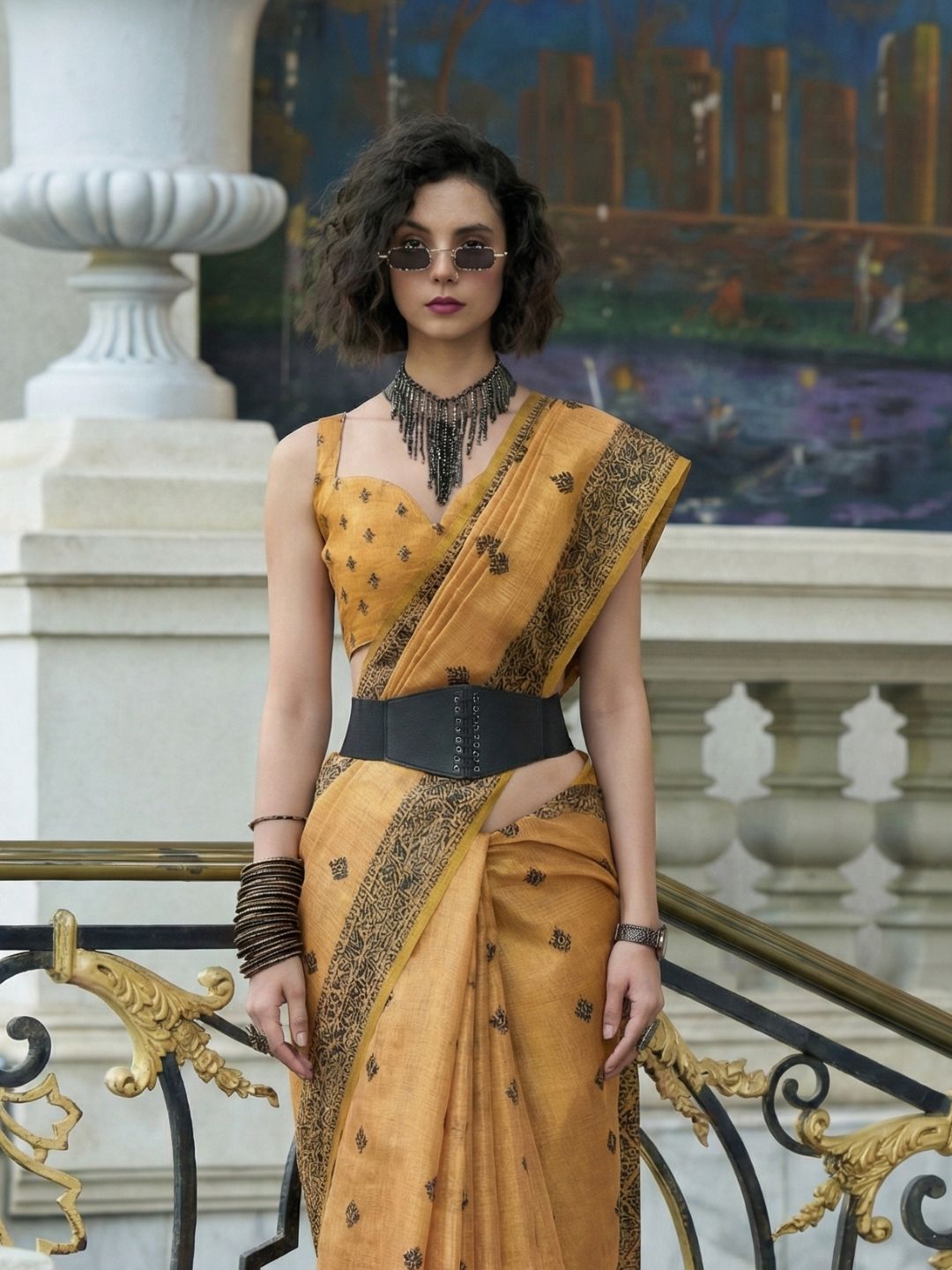 Urban Pallu Woven Design Cotton Blend Daily Saree