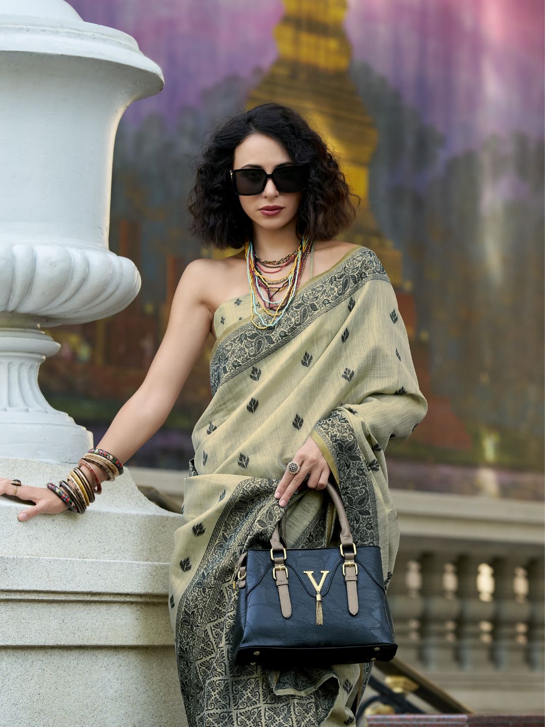 Urban Pallu Woven Design Cotton Blend Daily Saree