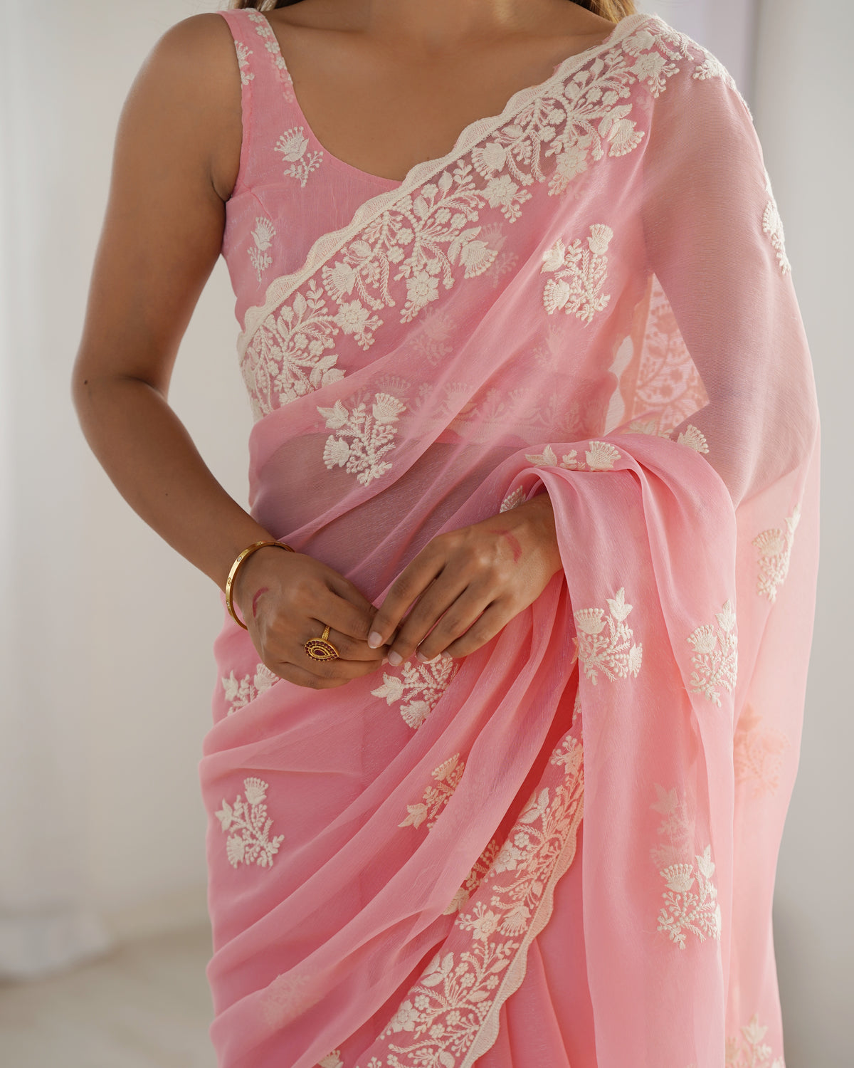 Urban Pallu Embroidered Organza Party Saree