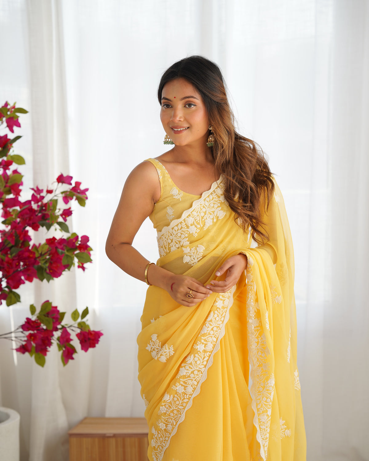 Urban Pallu Embroidered Organza Party Saree