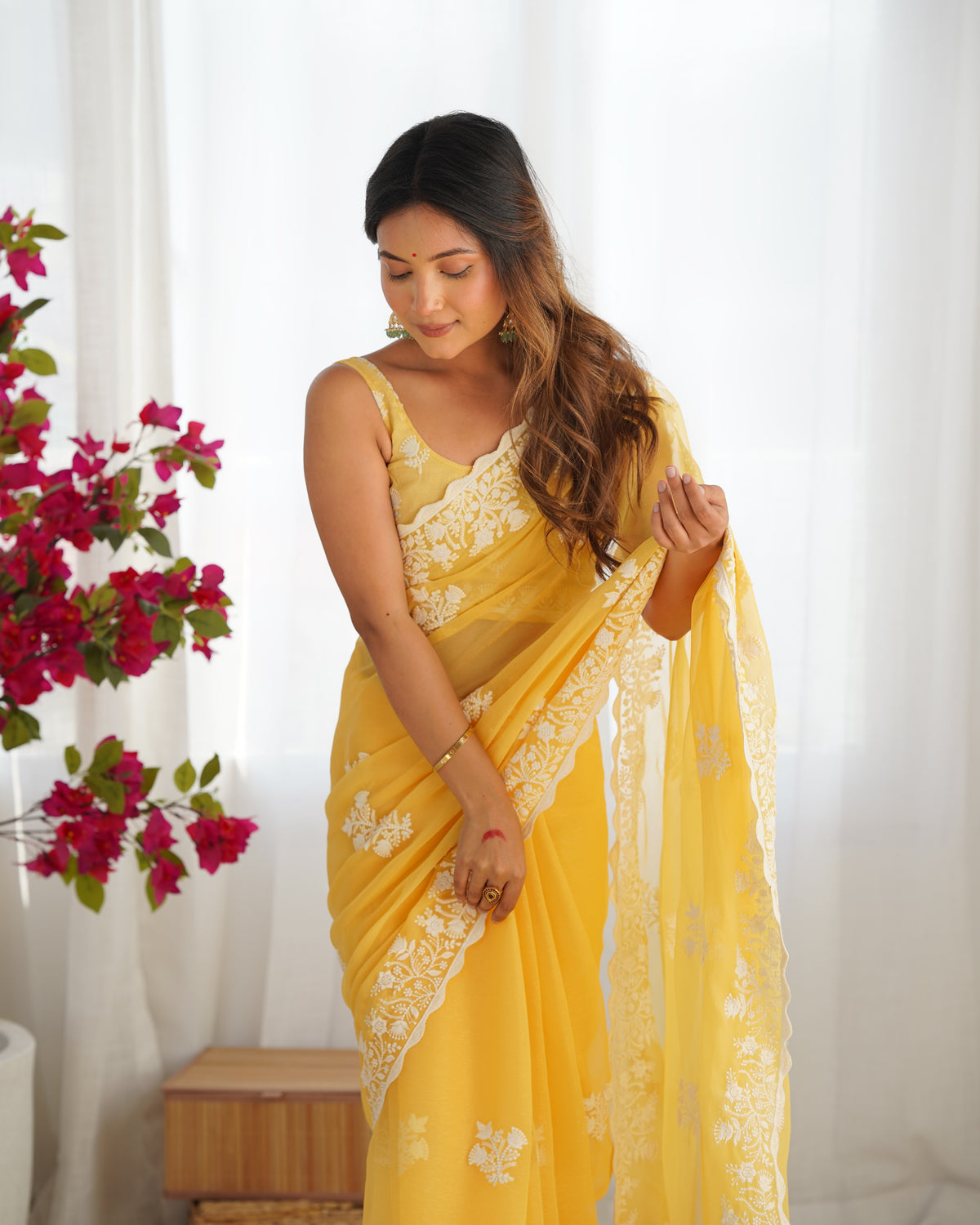 Urban Pallu Embroidered Organza Party Saree