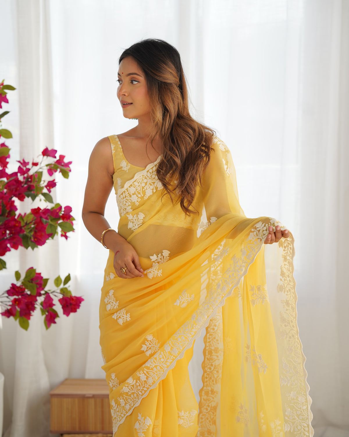 Urban Pallu Embroidered Organza Party Saree