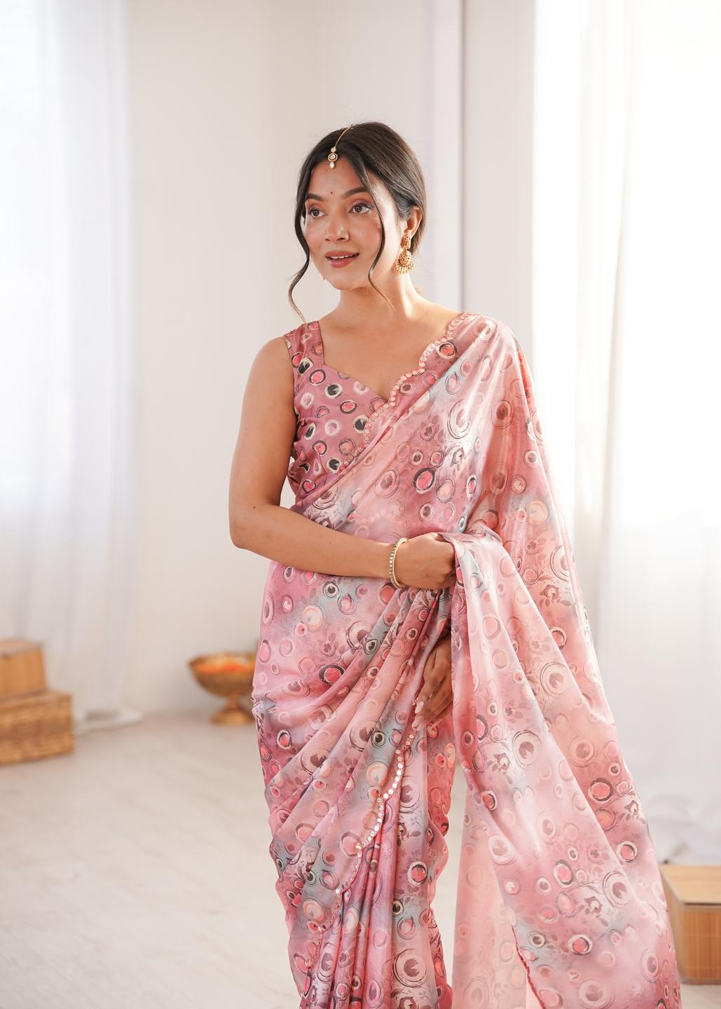 Urban Pallu Sequinned Silk Blend Designer Saree