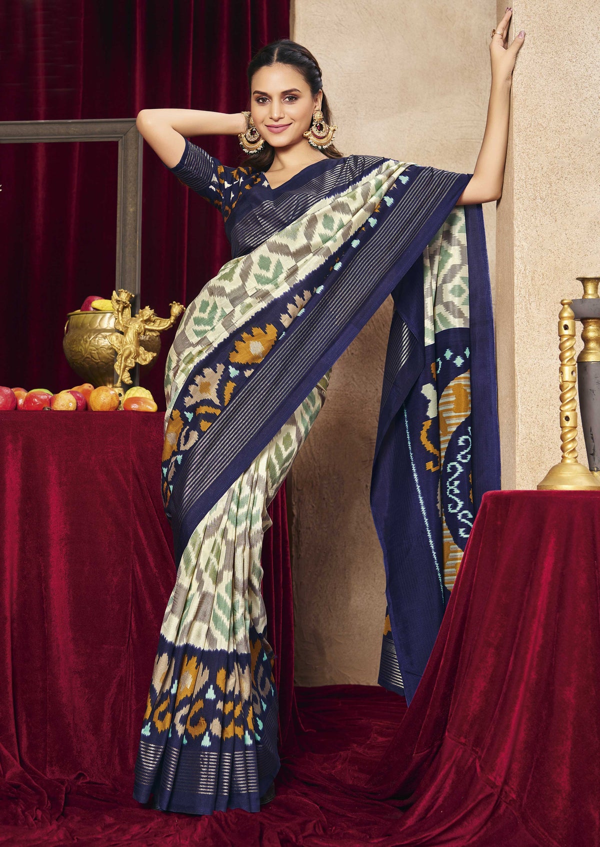 Urban Pallu Printed Silk Blend Daily Saree