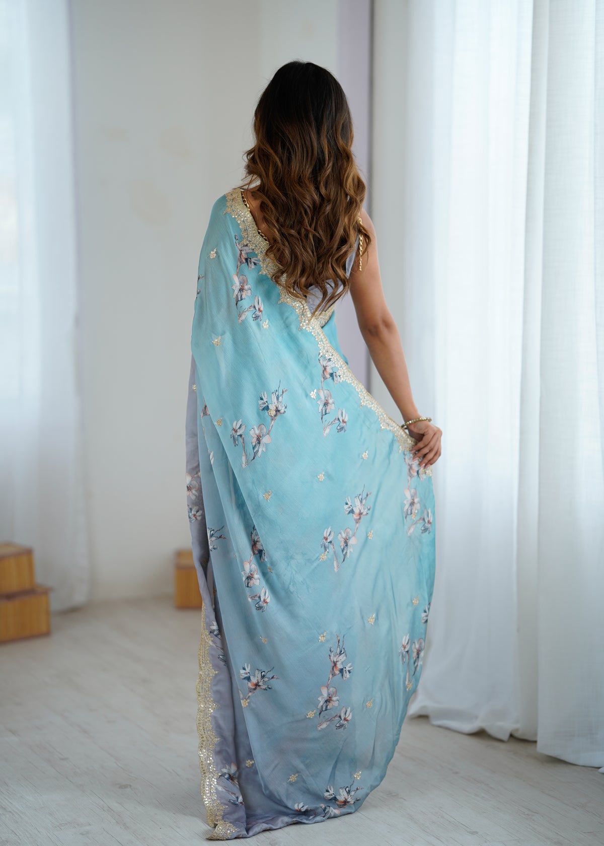 Urban Pallu Printed Poly Chiffon Daily Saree