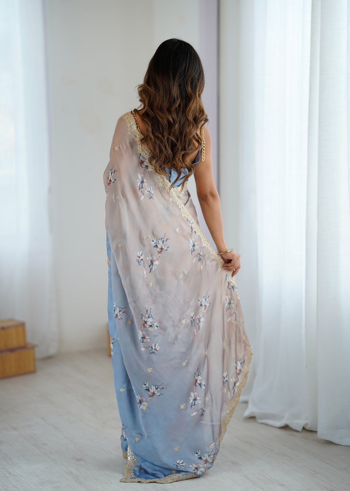 Urban Pallu Printed Poly Chiffon Daily Saree
