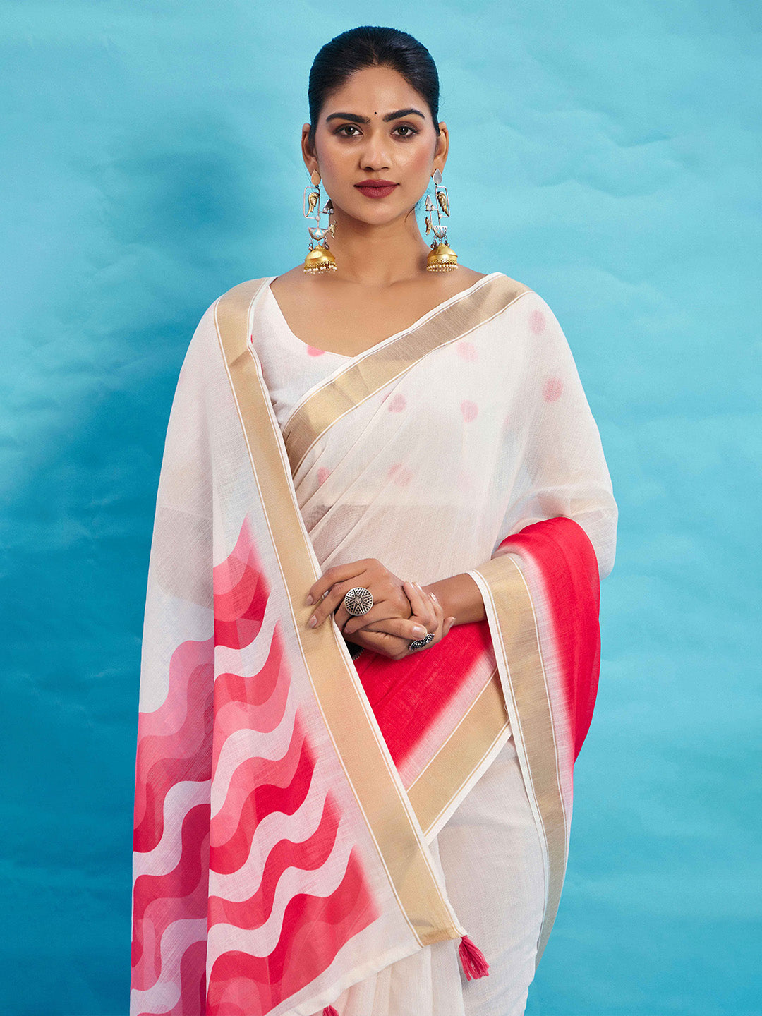 Urban Pallu Ombre Dyed Silk Blend Fusion Saree