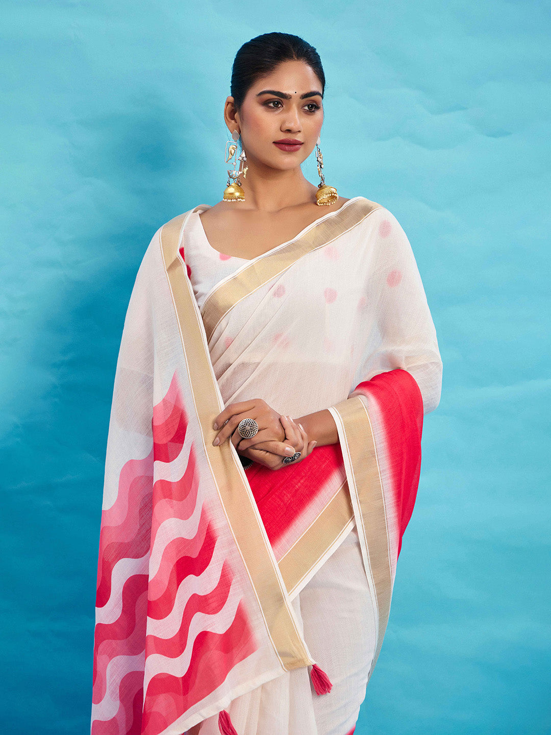 Urban Pallu Ombre Dyed Silk Blend Fusion Saree