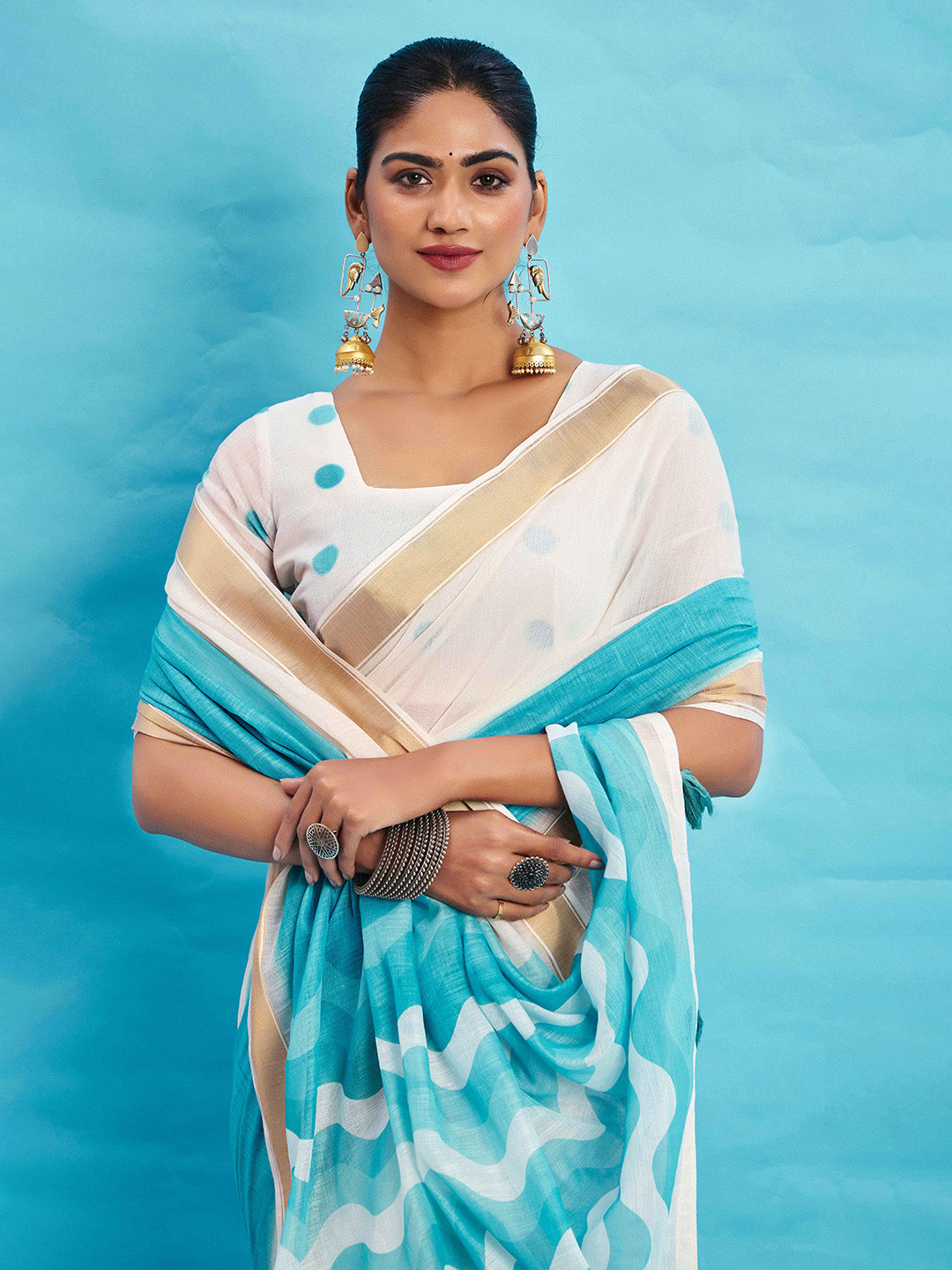 Urban Pallu Ombre Dyed Silk Blend Fusion Saree