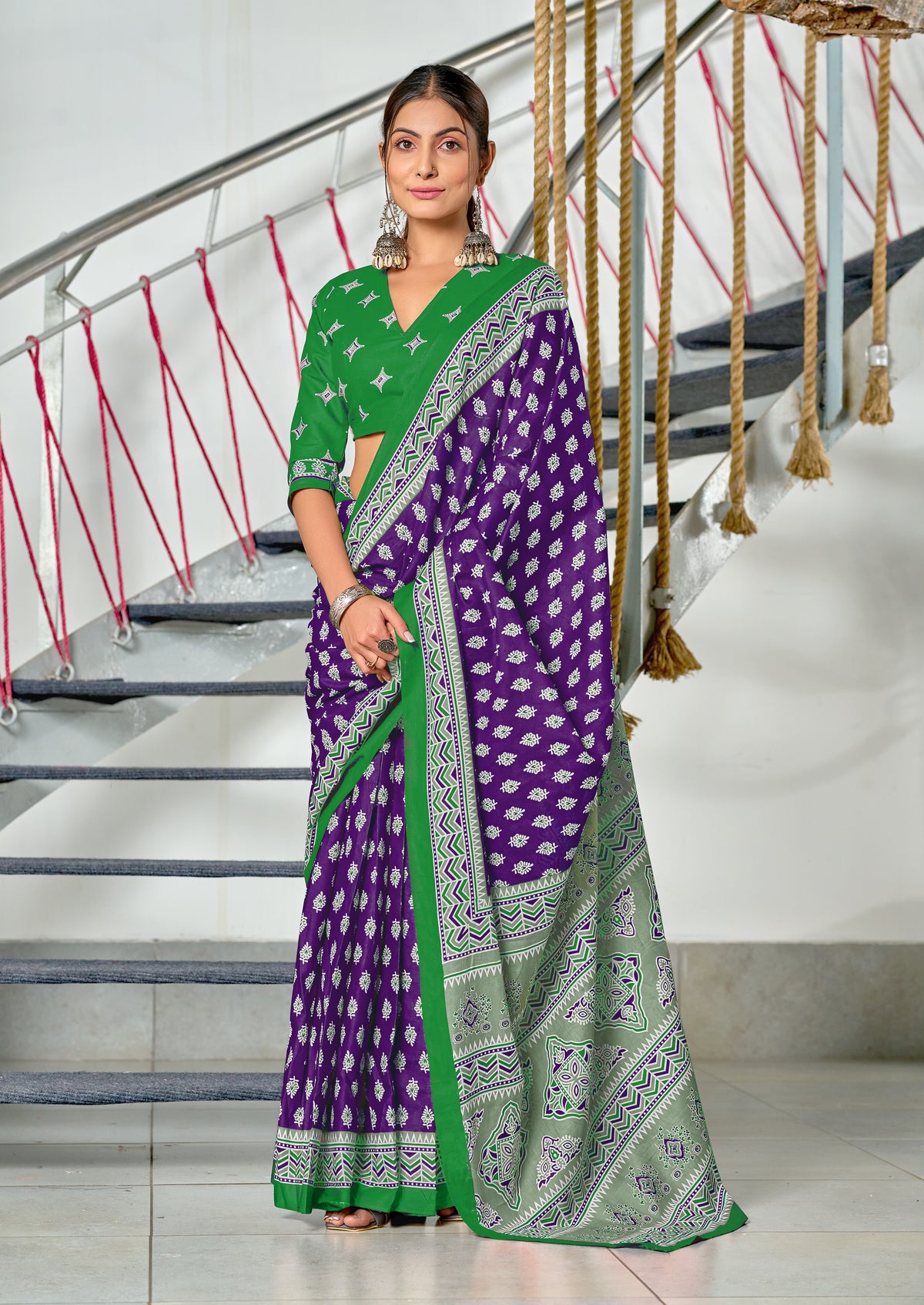 Urban Pallu Woven Design Pure Cotton Daily Saree