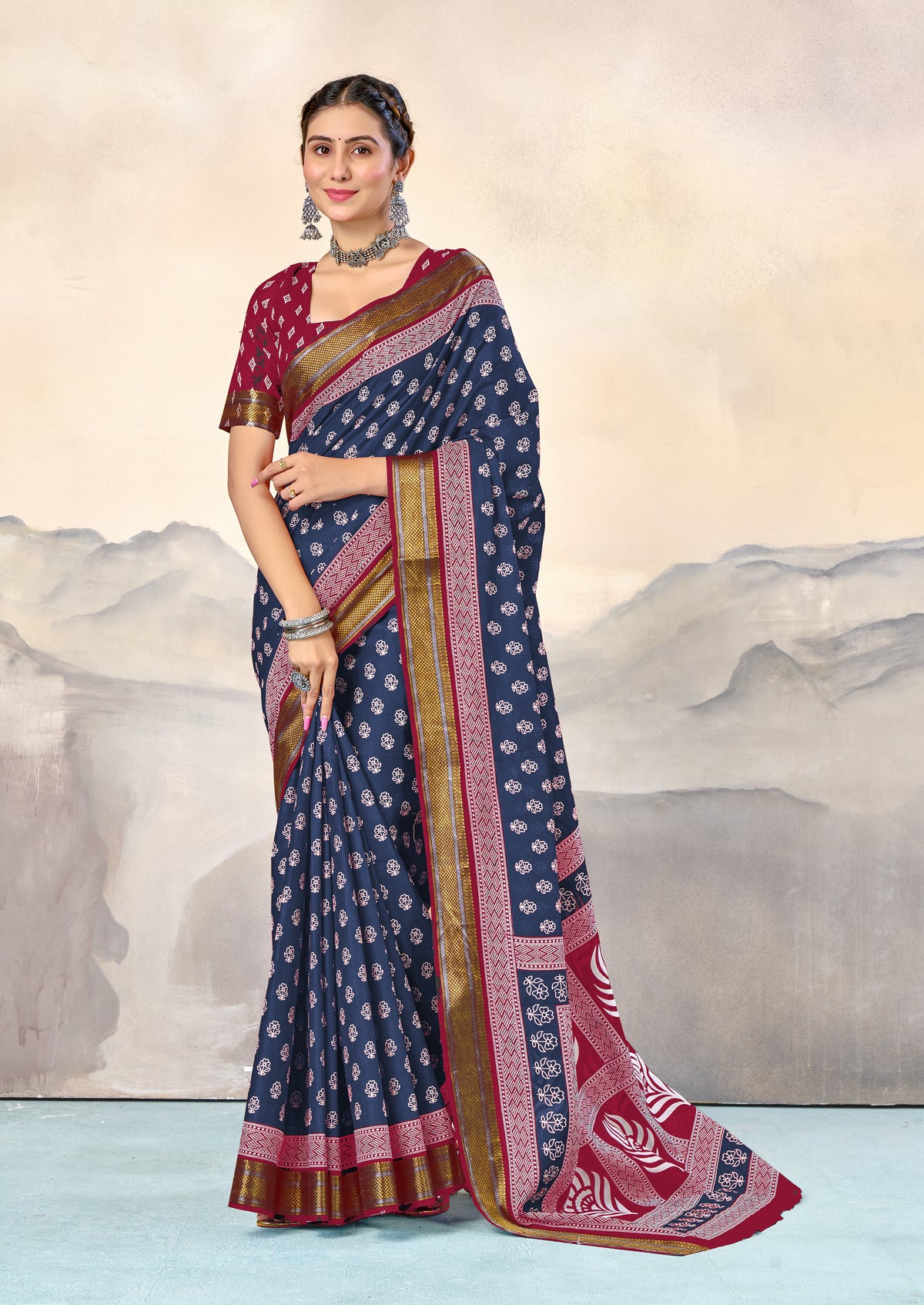 Urban Pallu Woven Design Pure Cotton Daily Saree