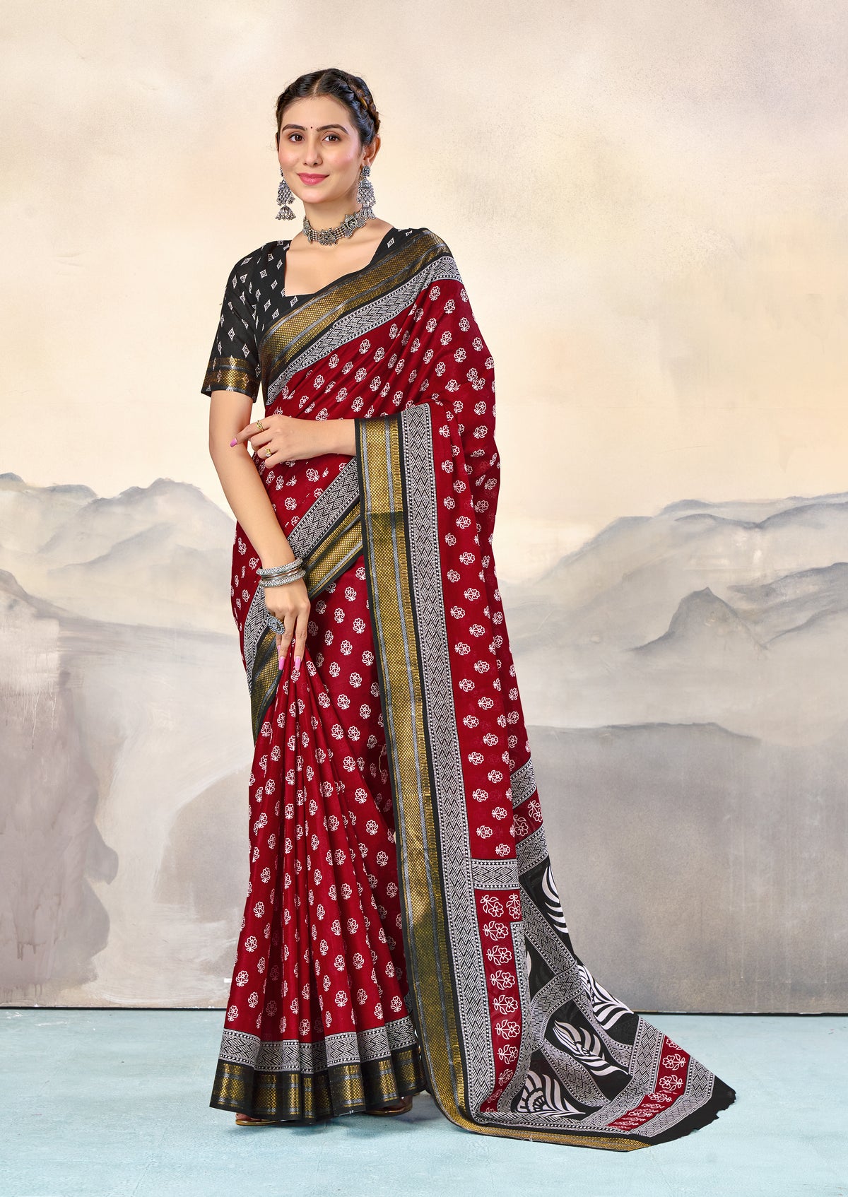 Urban Pallu Woven Design Pure Cotton Daily Saree