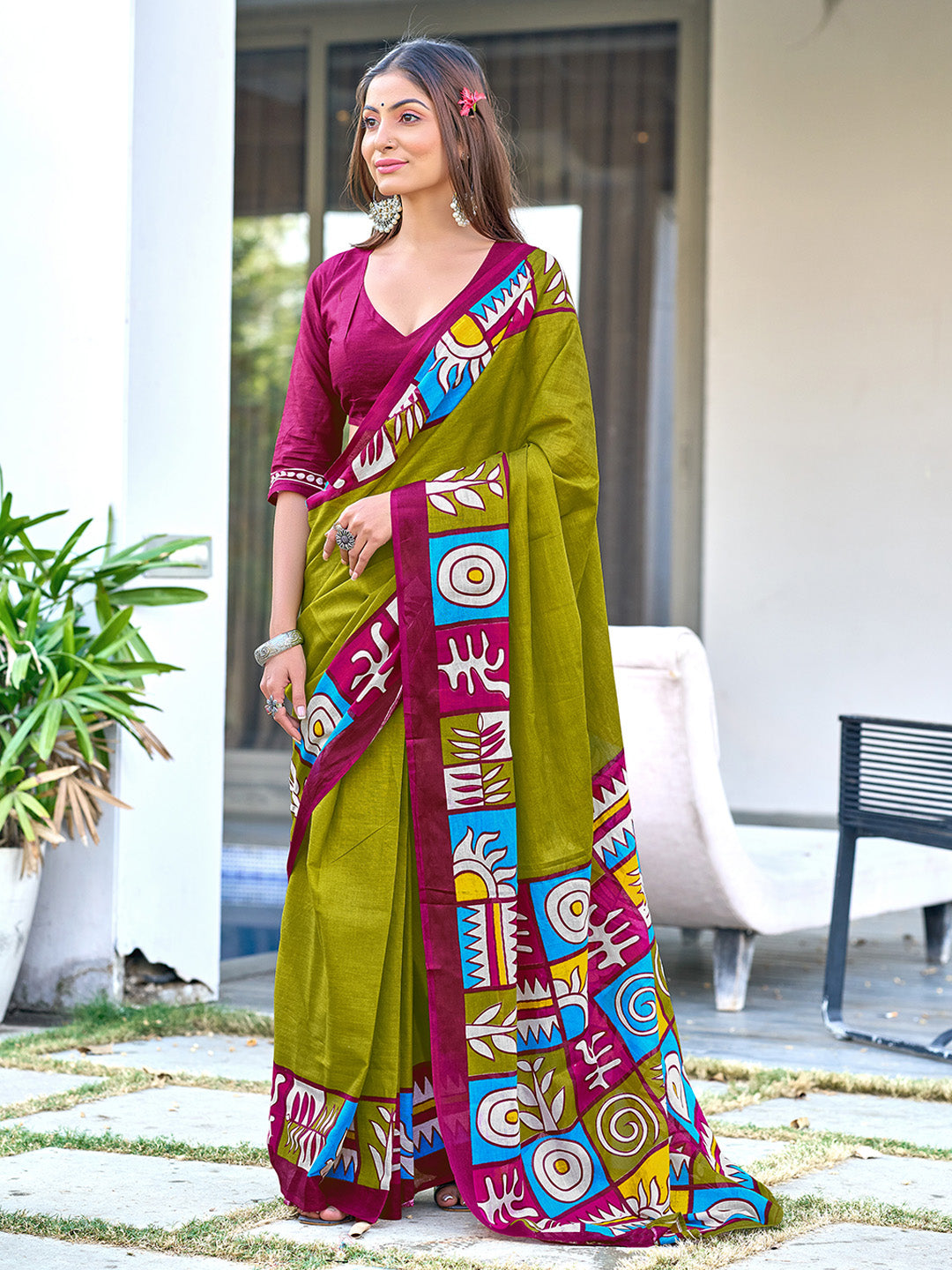Urban Pallu Woven Design Pure Cotton Daily Saree