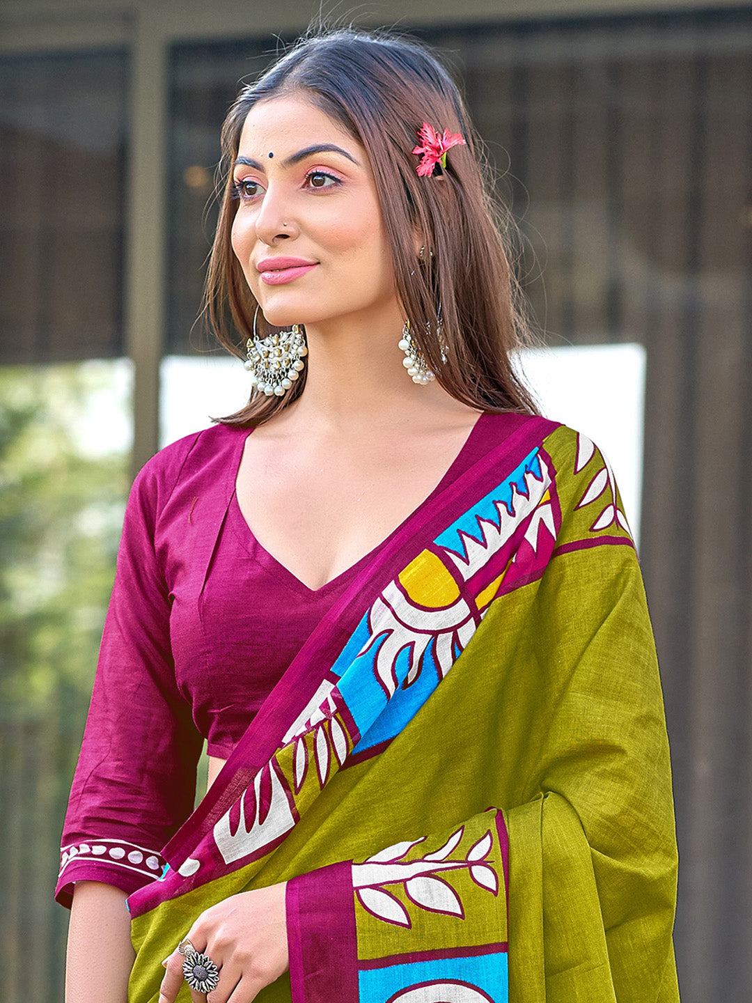 Urban Pallu Woven Design Pure Cotton Daily Saree