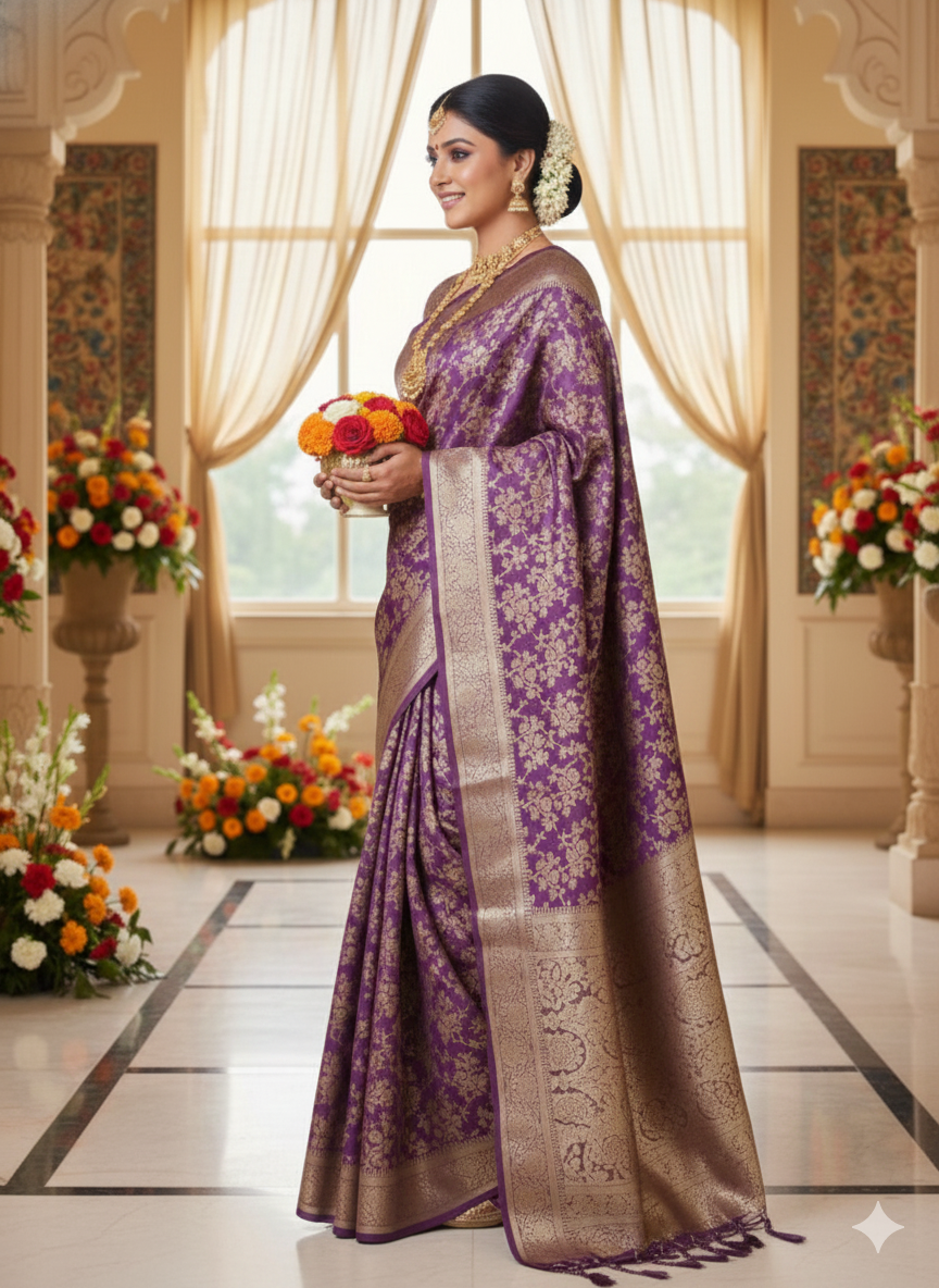 Urban Pallu Printed Silk Blend Traditional Saree