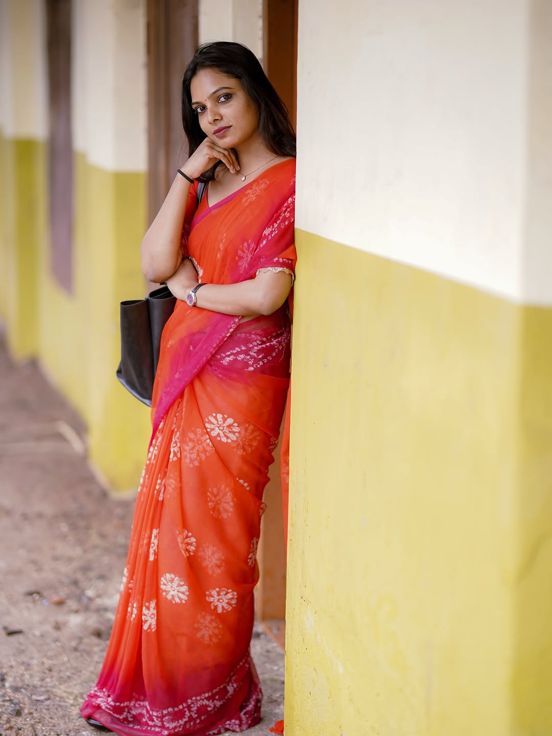 Urban Pallu Printed Poly Georgette Daily Saree