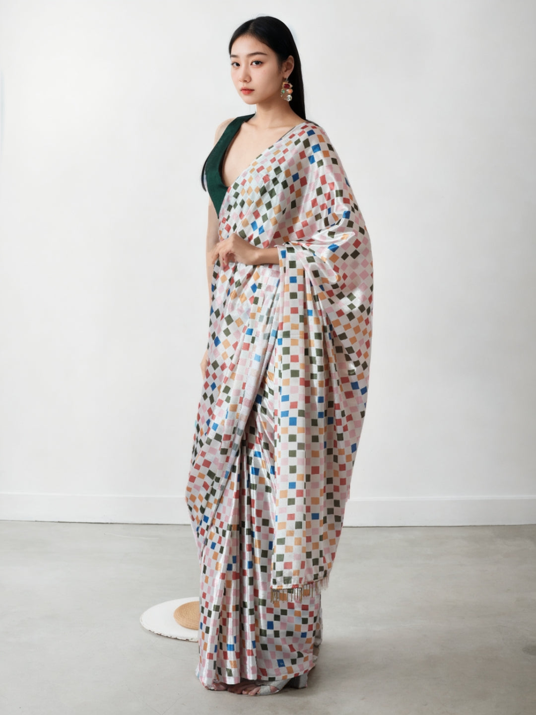 Urban Pallu Woven Design Silk Blend Fusion Saree