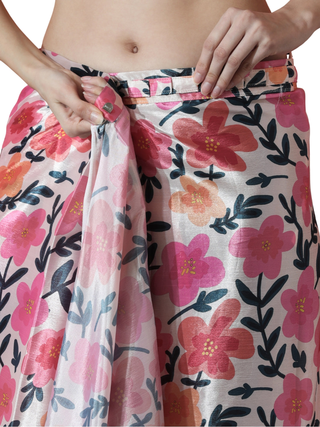 Urban Pallu Woven Design Silk Blend Fusion Saree