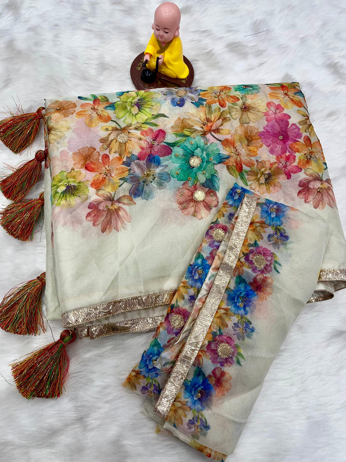 Urban Pallu Printed Silk Blend Festive Saree